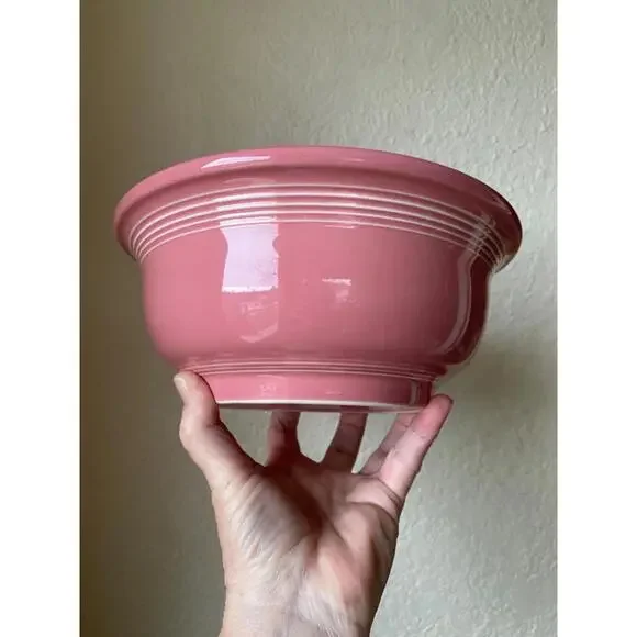 Fiesta HLC USA Set of 2 Serving Bowls Salad Bowls Rose Flamingo Pink 7.62" 8.62" - Picture 4 of 9